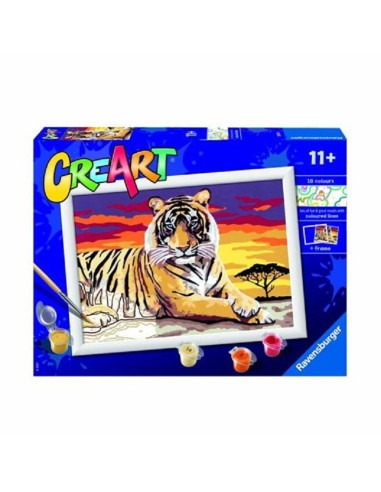 CREART SERIE D: TIGRE, KIT PER DIPINGERE CON I NUMERI