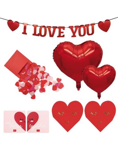 KIT DECORAZIONI SERATA ROMANTICA - LOVE IS IN THE AIR