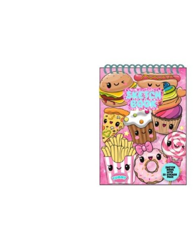 top sketchbook spiralato con stickers tri-coastal - yummy