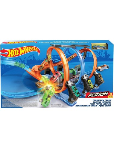 Pista Hot Wheels Schianti Rotanti con Propulsori Motorizzati