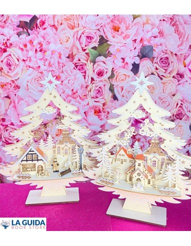 ALBERO IN LEGNO CON LUCINE 31cm