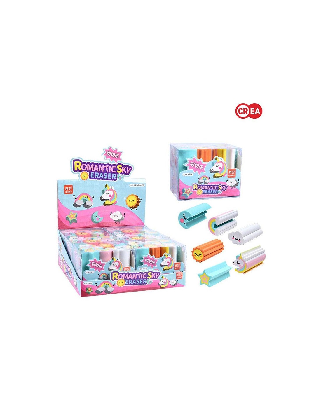 SET DI 6 GOMME DA CANCELLARE RAINBOW