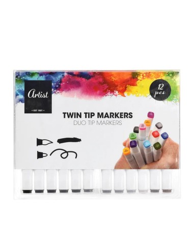 ARTIST TWIN DUO TIP MARKERS CONF. IN PLASTICA DA 12