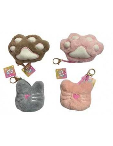 CHARMS PORTACHIAVI IN PELUCHE GATTINO/IMPRONTA 3 VERSIONI