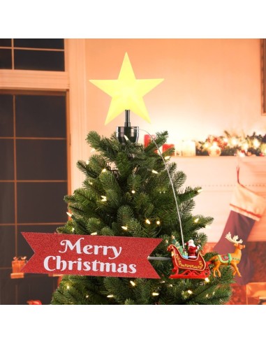 PUNTALE ALBERO DI NATALE CON SLITTA IN MOVIMENTO