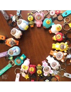 PORTACHIAVI LINE FRIENDS ORSETTI E PAPERELLE 6 VERSIONI 