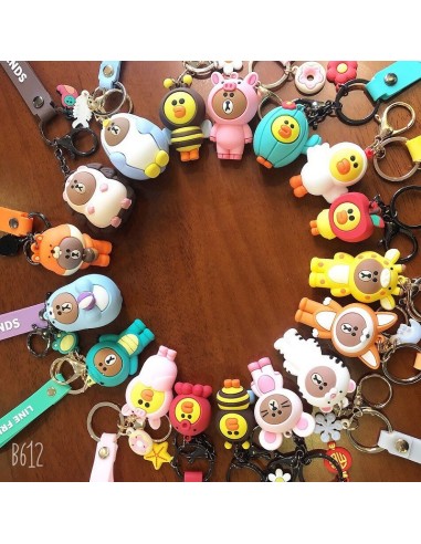 PORTACHIAVI LINE FRIENDS ORSETTI E PAPERELLE 6 VERSIONI 