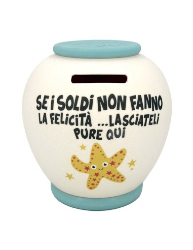 SALVADANAIO XL BAMBOO - SE I SOLDI NON FANNO LA FELICITA'...