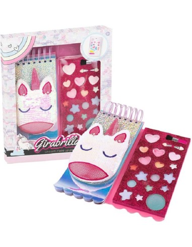 GIRABRILLA UNICORNO MAKE UP PAD CON BLOCK NOTES E TRUCCHI
