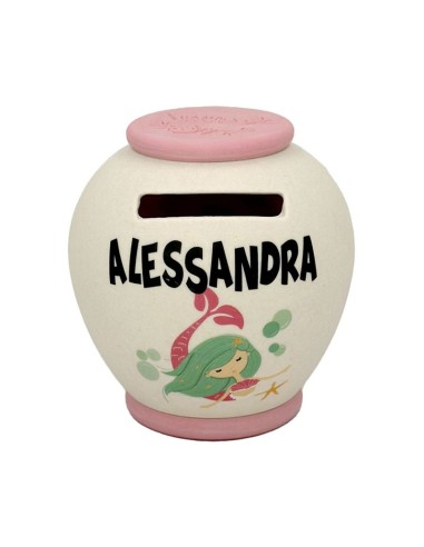 SALVADANAIO PERSONALIZZATO IN BAMBOO - ALESSANDRA
