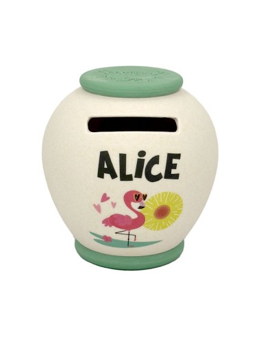 SALVADANAIO PERSONALIZZATO IN BAMBOO - ALICE