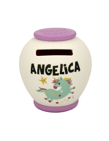 SALVADANAIO PERSONALIZZATO IN BAMBOO - ANGELICA