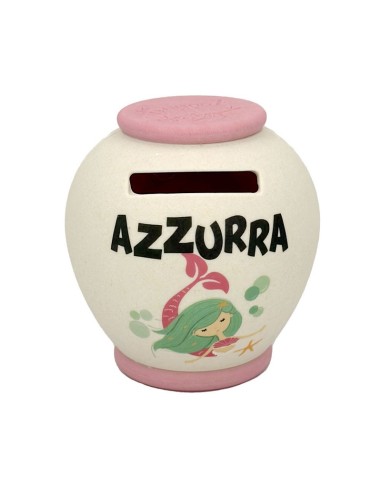 SALVADANAIO PERSONALIZZATO IN BAMBOO - AZZURRA