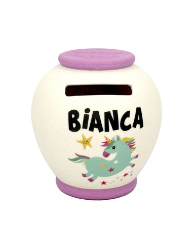 SALVADANAIO PERSONALIZZATO IN BAMBOO - BIANCA