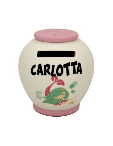 SALVADANAIO PERSONALIZZATO IN BAMBOO - CARLOTTA