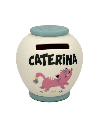 SALVADANAIO PERSONALIZZATO IN BAMBOO - CATERINA