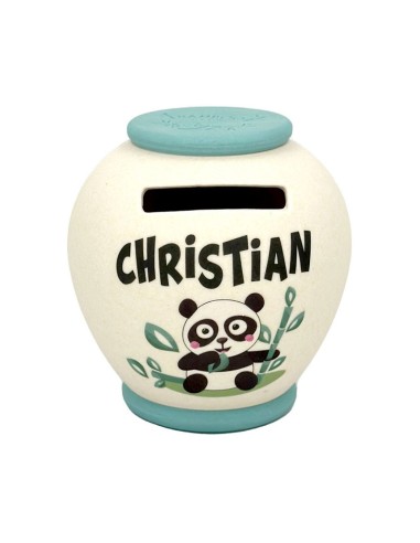 SALVADANAIO PERSONALIZZATO IN BAMBOO - CHRISTIAN