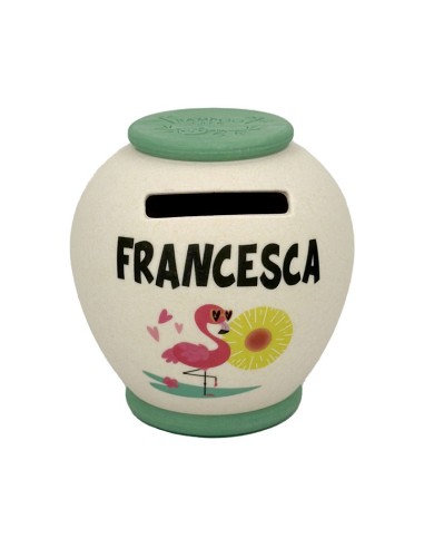SALVADANAIO PERSONALIZZATO IN BAMBOO - FRANCESCA