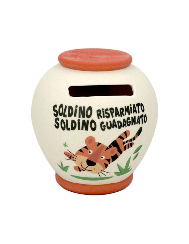 SALVADANAIO IN BAMBOO - SOLDINO RISPARMIATO SOLDINO GUADAGNATO