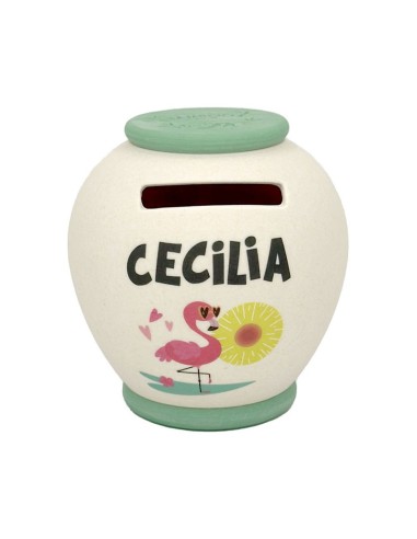 SALVADANAIO PERSONALIZZATO IN BAMBOO - CECILIA