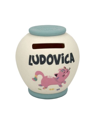 SALVADANAIO PERSONALIZZATO IN BAMBOO - LUDOVICA