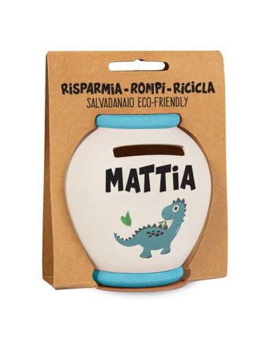 SALVADANAIO PERSONALIZZATO IN BAMBOO - MATTIA