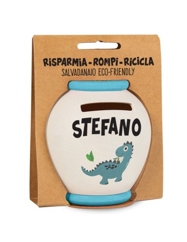 SALVADANAIO PERSONALIZZATO IN BAMBOO - STEFANO