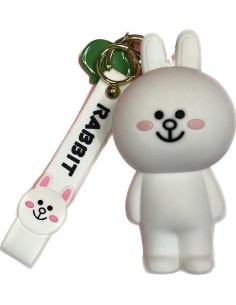 PORTACHIAVI LINE FRIENDS CONIGLIETTO BIANCO IN SILICONE...