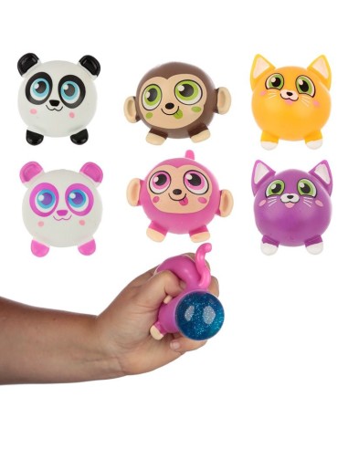 PALLA SQUEEZY CON SLIME GLITTERATO - ANIMALI