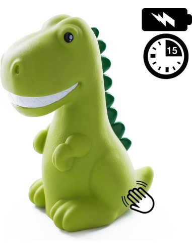 LAMPADA DINOSAURO LUCE LED A PILE E TIMER