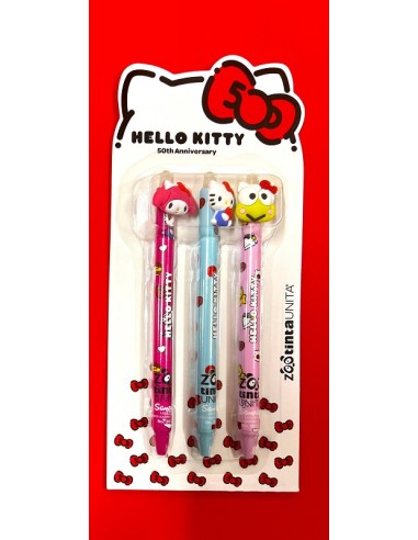 SET 3 PENNE A SCATTO CANCELLABILI INCHIOSTRO BLU - HELLO KITTY