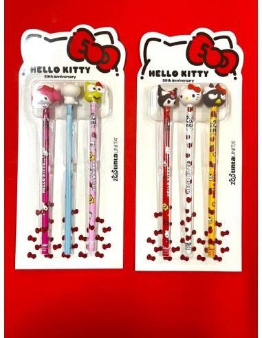 SET 3 MATITE CON CHARM - HELLO KITTY