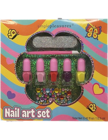 NAIL ART SET -5 SMALTI -1 SPINGI CUTICOLE -1 LIMA -84 GEMME
