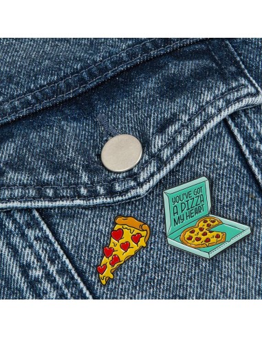 SET DI 2 SPILLE IN METALLO SMALTATO LEGAMI - PIN YOUR STYLE! - PIZZA
