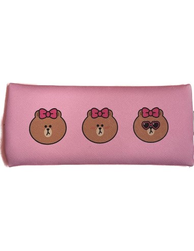 ASTUCCIO PIATTO LINE FRIEND ROSA CON ORSETTI 