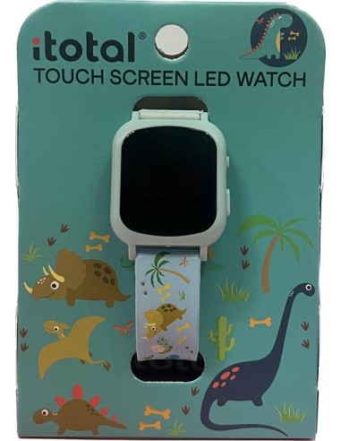 ITOTAL TOUCH SCREEN LED WATCH QUADRANTE AZZURRO CINTURINO DINOSAURI
