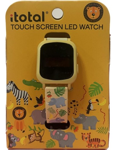 ITOTAL TOUCH SCREEN LED WATCH QUADRANTE GIALLO CINTURINO ANIMAL SAVANA