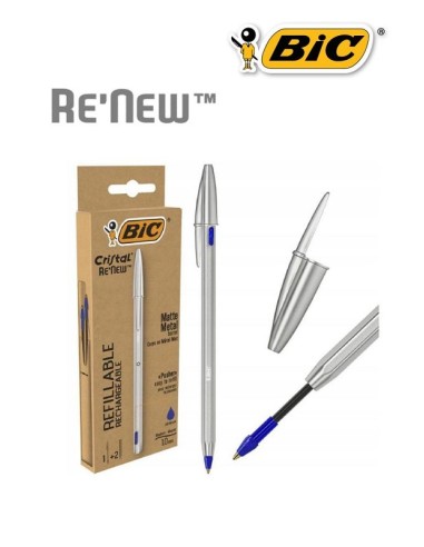 PENNA A SFERA BIC CRISTAL RE NEW CON 2 RICARICHE