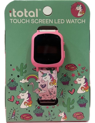 ITOTAL TOUCH SCREEN LED WATCH QUADRANTE ROSA CINTURINO UNICORNI
