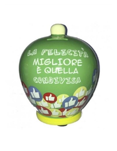SALVADANAIO IN CERAMICA - LA FELICITA' MIGLIORE E' QUELLA CINDIVISA