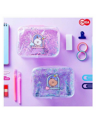 ASTUCCIO GLITTER LILLA CON ORSETTO