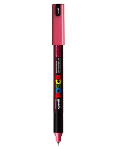 UNI POSCA PUNTA TONDA TRATTO FINE - ROSSO METAL OPACO