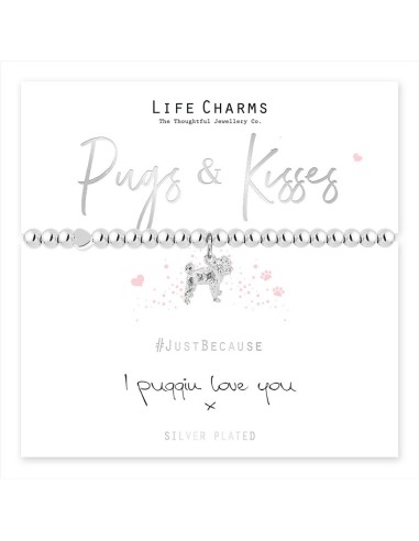 BRACCIALETTO LIFE CHARM PUGS & KISSES