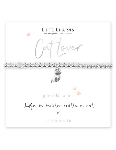 BRACCIALETTO LIFE CHARM LIFE IS BETTER WITH A CAT