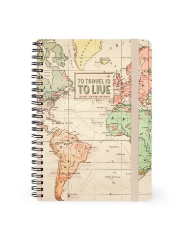 QUADERNO A5 A RIGHE CON SPIRALE LEGAMI TRAVEL