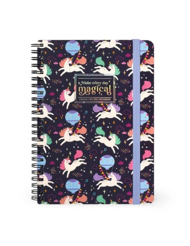 QUADERNO A5 A RIGHE CON SPIRALE LEGAMI UNICORN