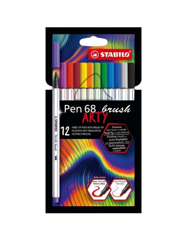 PEN 68 BRUSH ARTY 12 PENS
