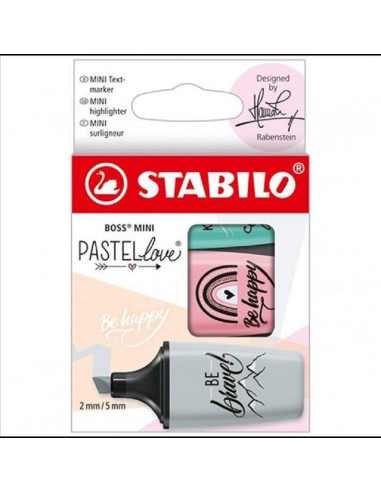 EVIDENZIATORI STABILO MINI PASTELLOVE CONF. DA 3