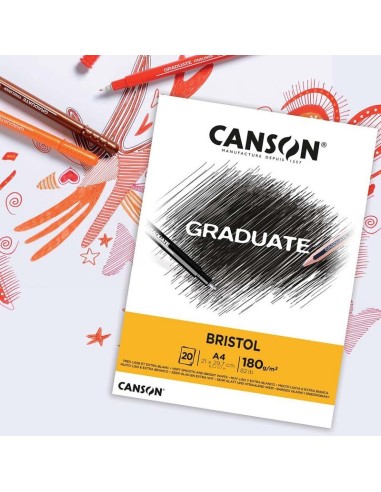 BLOCCO CANSON GRADUATE BRISTOL A4 20F 180gr