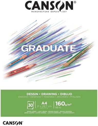 BLOCCO CANSON GRADUATE DRAWING A4 30F 160gr.